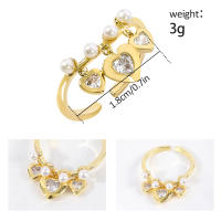 Encanto Anillo de lazo para mujer, estilo elegante, chapado en cobre de 14 quilates, con flor. - details 31