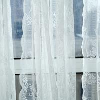 Cortina De Encaje Blanco Rosa Europeo Para Decoración De Hogar Tratamiento De Ventanas Para Sala De Estar Y Dormitorio Tela Voile Translúcida Sin Aislamiento Solar - details 5