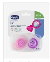 CHICCO - Pack 2 chupetes Physio air - Incluye portachupetes - Sin BPA - Para bebés entre 6 y 12 meses - details 0