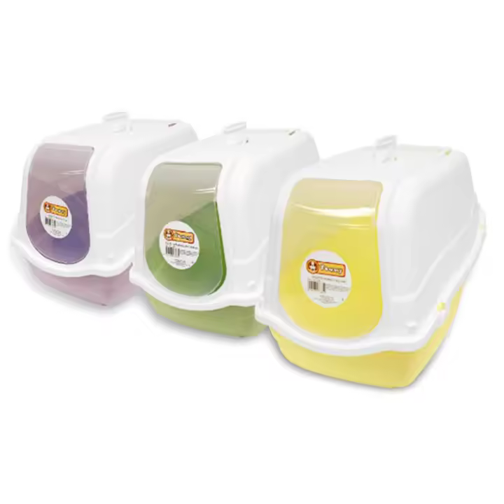 Yommy - Arenero para gatos con cubierta desmontable y tapa transparente, tamaño 57x39x41cm,plastico resistente,1PCS. - 1