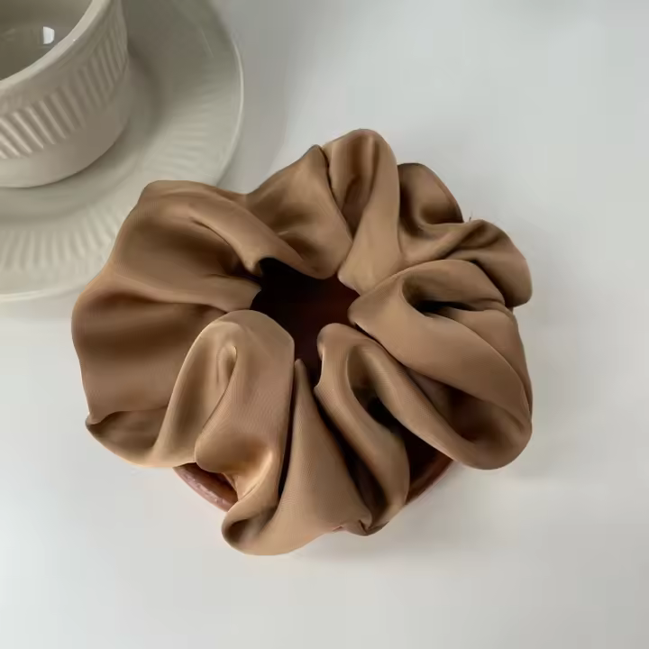 Scrunchies De Satén Para Mujer Accesorios De Cabello Textura Esmerilada Gomas Elásticas Para Pelo Complementos De Moda - 1