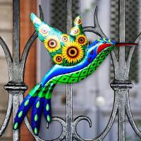 Hummingbird De Metal Para Colgar En La Pared Decoración Para Jardín Y Hogar Arte De Hierro Creativo Adornos Hechos a Mano Para Interior Y Exterior - details 3