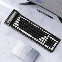 Mini teclado inalámbrico de silicona suave, portátil, Flexible, enrollable, resistente al agua, lavable, con receptor USB para PC, tableta y portátil - details 1