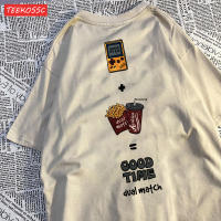 Camiseta De Algodón Transpirable Para Hombre Con Estampado De Consola De Juegos Patatas Fritas Y Cola Camiseta Casual De Verano Sin Capucha - details 10