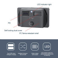 Cargador Rápido PD Tipo C QC 3.0 USB Con Interruptor Y Luz LED Enchufe De Poder Para Coche Motocicleta RV Barco 12V 24V - details 5