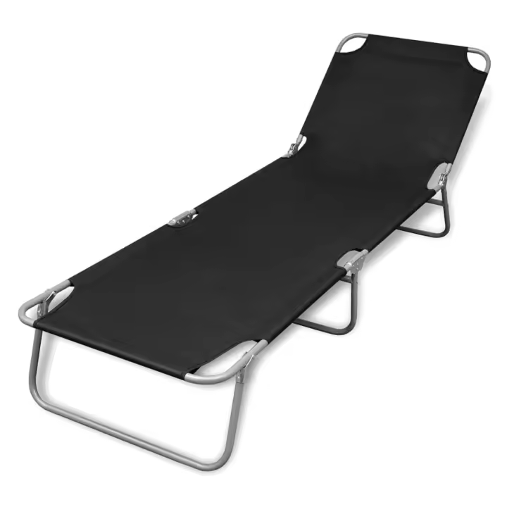 vidaXL Tumbona plegable de acero con recubrimiento polvo Gris, Taupé, Azul Sillas de Exterior Ideal para jardín, playa, piscina, terraza Tumbona Piscina Tumbonas Playa Tumbonas Jardín Exterior - 1