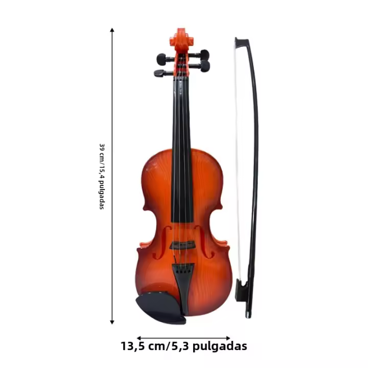 Kit De Violín Simulado Para Práctica Y Performance Instrumento Musical Ajustable Para Principiantes Regalos De Proporciones Normales - 1