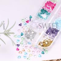 12 Grillas De Corazones Para Arte De Uñas Transparentes Piedras De Resina Joyería De Perlas Decoración De Manicura Rhinestone - details 5