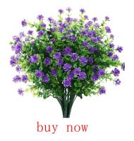 7 Ramas De Flores Artificiales Con Hierba Plástica Para Decoración De Boda Hogar Jardín Vaso Fotografía Interior Bonsái Plantas Falsas - details 4