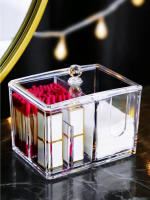 Caja De Almacenamiento Para Palitos De Algodón Transparente Cuadrada Con Tapa Antipolvo Multifuncional Portátil Para Maquillaje Y Remoción De Maquillaje Estilo Japonés - details 3