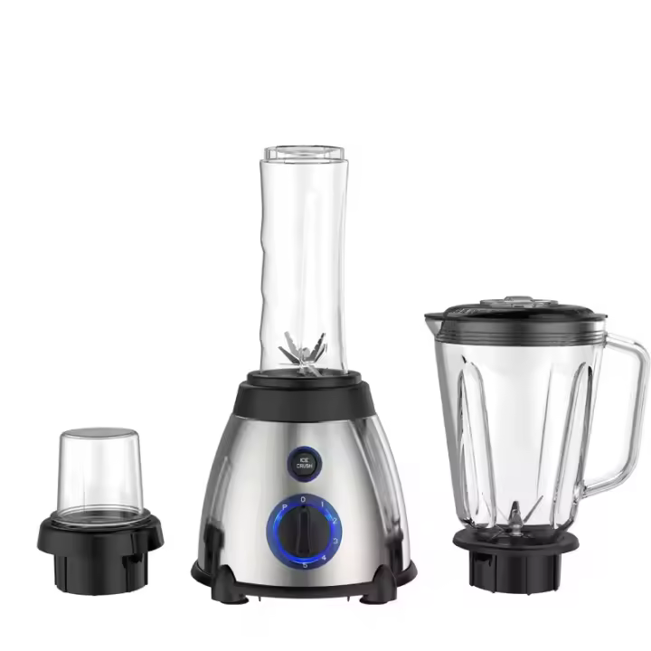 3 EN 1 - BATIDORA - MOLINILLO - LICUADORA - BOTELLA DEPORTIVA - MEZCLADORA DE ALIMENTOS - EISENBACH - INCLUYE PIEZAS - 800W - SMOOTHIE- PICA HIELO - MUELE CAFE - 5 VELOCIDADES - VASO CRISTAL 1.5 L - VASO PORTATIL 0.6L - 6 CUCHILLAS - 1