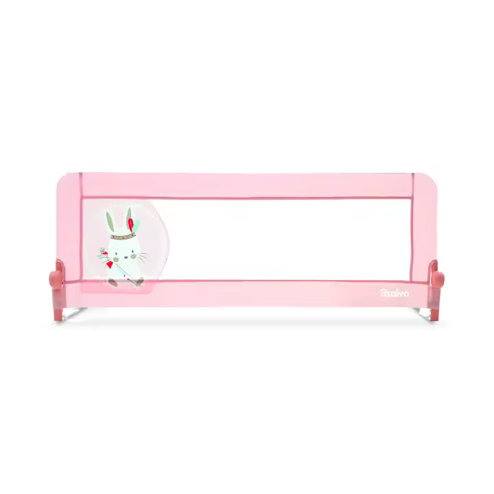 Asalvo Barrera de Cama Nido o Estándar 2-1 de 150cm  Conejito Tippi  - Abatible, con Correas de Seguridad, Tejido Lavable y Bolsa de Transporte - 1