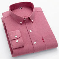 Camisa Clásica De Algodón 100% Para Hombres Manga Larga Monochroma Con Solapa Y Bolsillo Suave Y Slim Para Negocios - details 14