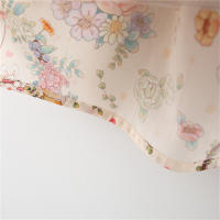 Vestido De Verano Para Niñas Estilo Chino Con Estampado De Conejo Y Flores Manga Corta Cuello Erguido Botones Vestido De Princesa - details 11