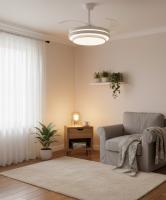BEL AIR HOME - MINI Ventilador de Techo SELENE con Motor DC y Aspas Desplegables con Luz Led 24W MEMORIA y Regulable - details 0