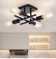Modern Nordic 4-luz Techo, Base E27, Luz Colgante Para Sala De Estar, Dormitorio, Estudio (sin Bombilla) Material De Cuerpo Hierro - details 0