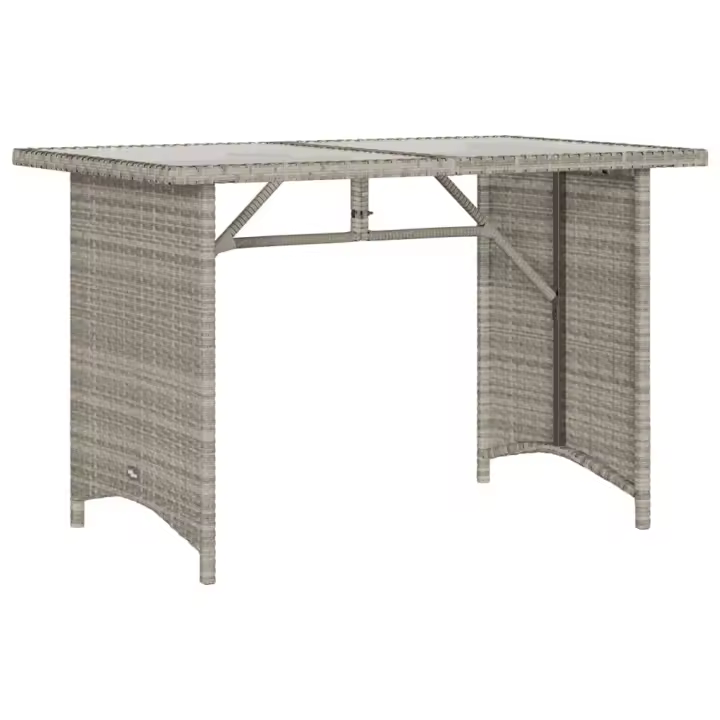 Mesa Jardín superficie Vidrio trinquete PE gris Claro 110x68x70 cm - 1