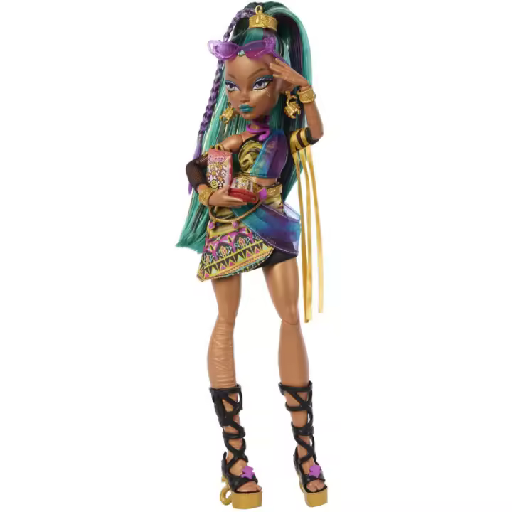 Monster High Muñeca Nefera De Nile con Escarabajo Mascota Lavish y Accesorios (Mattel JDR48) - 1