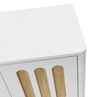 Soporte de TV moderno 180x40x47 cm-Cuadro Blanco y Madera, con 4 Puertas, 1 caja y Luz LED - Esquinas redondo, Petas esféricas1, material de almacenamiento múltiple - details 9