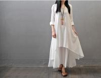 Vestido Blanco De Moda De Verano Para Mujer Tejido Suave Manga Larga Suéter Elegante Con Bolsillo Estilo Casual Longitud Hasta La Rodilla - details 2