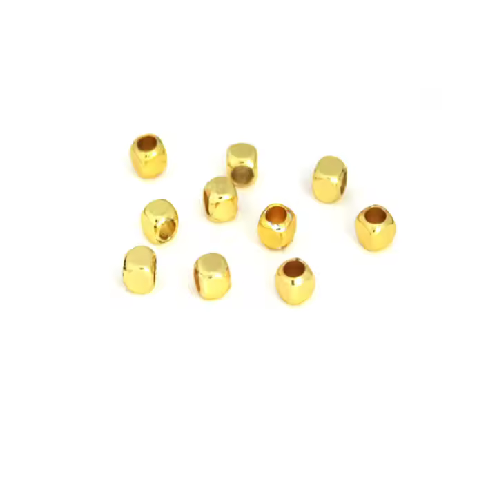 50PCS Cuentas De Espaciador Cuadradas De Acero Inoxidable Platinado En Oro Y Plata Para Fabricación De Joyas Pulseras Accesorios Hechos a Mano - 1