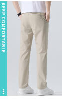 Pantalones Elásticos Suaves Para Hombre Verano Delgados Cintura Ajustable Moda Coreana Slim Casual Formal Trajes Marca Ropa - details 14