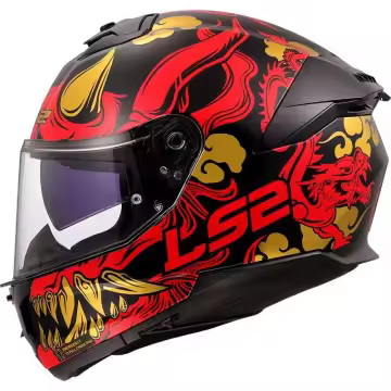 Casco Intregal LS2 FF808 STREAM II DRAKO NEGRO ROJO - 22.06 168082802 - 1