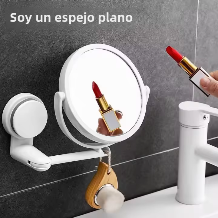 Espejo De Maquillaje Con Aumento HD Espejo De Aseo Para Baño Montado En La Pared Espejo Gira 360 Grados Moderno 6 Pulgadas - 1