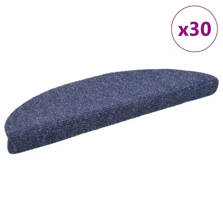 vidaXL Alfombrilla autoadhesiva escalera 30 uds azul 56x17x3 cm - 1