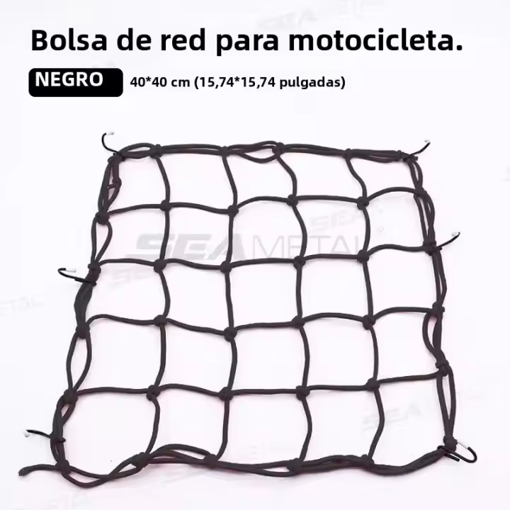 Red De Almacenamiento Para Motocicleta SEAMETAL Red Elástica Con 6 Ganchos Ajustables Para Tanque De Combustible Y Casco Accesorios Para Autocycles Y Maletero - 1