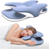Almohada De Espuma De Memoria Ergonómica Para Alivio Del Dolor De Cuello Con Funda De Seda Hielo Ajustable Para Dormir En Lado Y Espalda - details 0