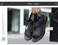 Sandalias De Verano Para Hombre PU Cuero Tacones Medios Antideslizantes Abierta Delante Zapatillas De Playa Cierre De Hebilla - details 8
