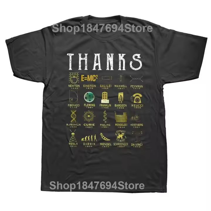Camiseta Divertida De Ciencia Para Hombres Con Estampado De Galaxia Física Química Biología Astronomía Y Matemáticas Manga Corta Casual - 1