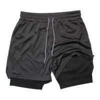 Shorts De Fitness Para Hombre Doble Capa 2 En 1 Deporte Entrenamiento En El Gimnasio Quick Dry Running Verano Shorts Casual - details 4