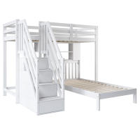 Litera Infantil Multifunctional y Multiuso | Cama Doble 90x200 cm + Cuna Transformable en Escribano with Estantería | Almacenaje Integral, Somier Red y Diseño Moderno Blanco - details 5