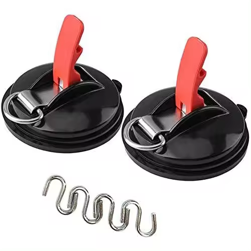 Anclaje de Ventosa para Automóvil con Ganchos de seguridad en forma de S, anclaje resiste, tensores de Sucker multiculturales para Automóvil, soporte para Automóvil, Lenas para equipamiento, carpas, paquete de 2 - 1