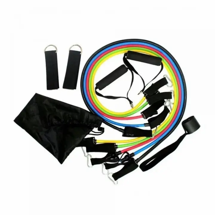 11pcs Bandas De Resistencia Para Ejercicio Elásticas Equipamiento De Fitness Portátil Con Correa De Tobillo Expansor De Pecho - 1