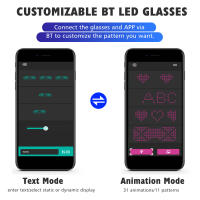 Gafas LED Personalizables BT Con Luz Colorida Para Fiesta Rave Music Festival Halloween Gafas De Luz DIY Mensaje Glow Toy - details 2