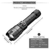 Lámpara De Mano Táctica Recargable USB Alta Potencia LED Luz Fuerte Impermeable Torcha Portátil Para Exteriores Con Alcance Extra Largo - details 2