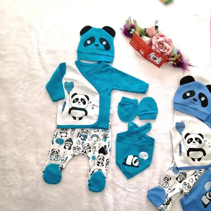 liababylove conjunto recien nacido. Set regalo ropa bebe primeras puestas , 5 piezas algodon. manoplas gorro polaina chaqueta babero, regalo original embarazada babyshower - 1