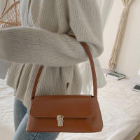 Bolso De Hombro Para Mujer Estilo Retro Tendencia PU Cuero Sólido Color Simple Bolso De Comunicación Con Manija Portátil Bolsos Casual - details 7