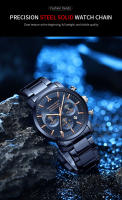 Reloj De Cuarzo Multifuncional Hannah Martin 2024 46mm Azul Plata Acero Inoxidable Resistente Al Agua Y Al Choque Reloj De Pulsera Casual Con Cierre De Seguridad - details 8