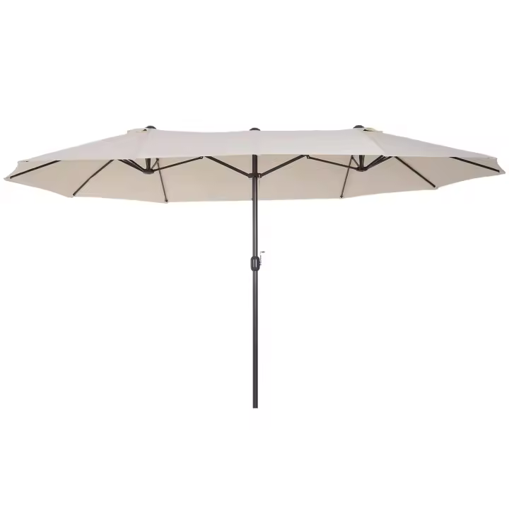 Outsunny Sombrilla Parasol Doble para Jardín 4,55x2,65x2,38 m Sombrilla Gigante Anti UV con Manivela para Exterior Patio Terraza Piscina - 1