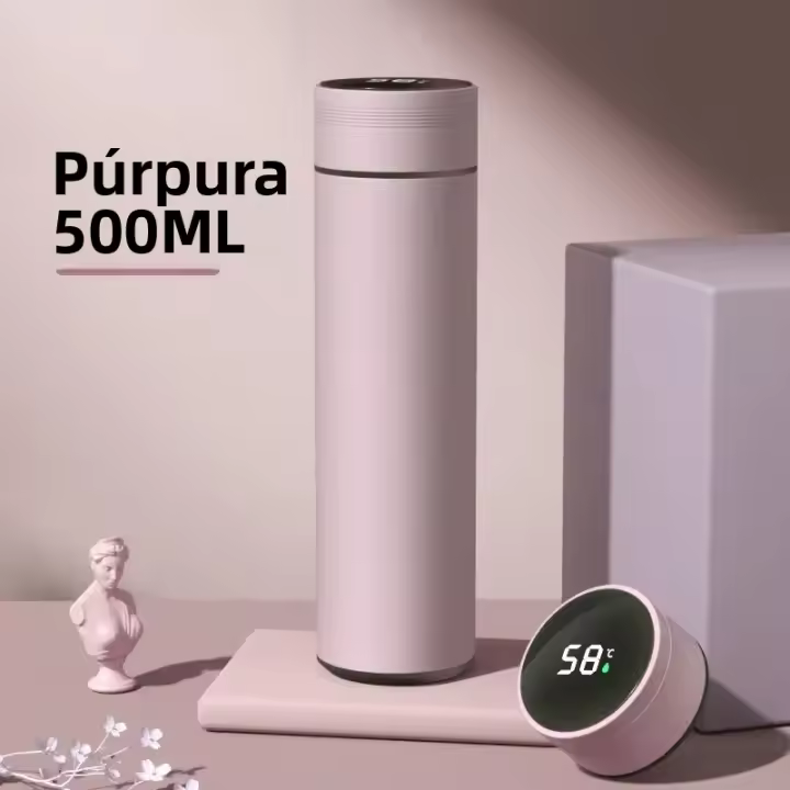 Termo De Acero Inoxidable 500ML Con Mostrador De Temperatura Botella Aislada Al Vacío Para Exteriores Regalo Para El Día Del Padre - 1