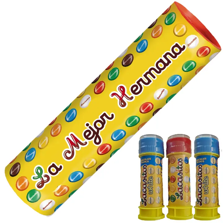 Lacasitos Megatubo 1,5 KG-La mejor hermana + 3 POMPEROS LACASITOS - 1