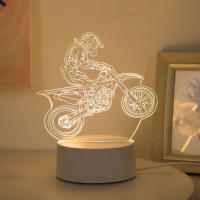 Luz Nocturna Creativa De Motocicleta USB 3D Iluminación Decorativa Para Sala De Estar Y Dormitorio Regalo De Cumpleaños Y Fiestas - details 4