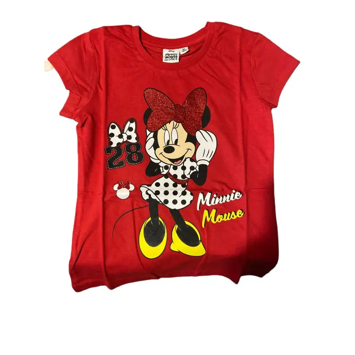 Camiseta  niña Corta Minnie Mouse Niña 8 Años - Rojo - 100% Algodón Cerda Group -ropa para niñas - 1