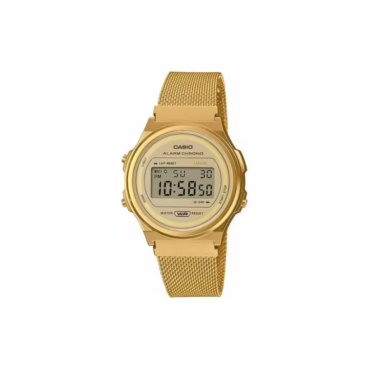 Reloj Casio Mujer Digital Vintage Dorado Malla A171wemg-9aef - 1