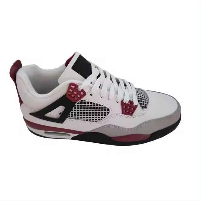 Mº 2 DEPORTIVA TIPO BASKETBALL EN BLANCO Y NEGRO Y ROJO EN CUERO SINTENTICO ATADO CON CORDONERA MUY COMODAS - 1