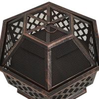 vidaXL Brasero con atizador acero 62x54x56 cm - details 4